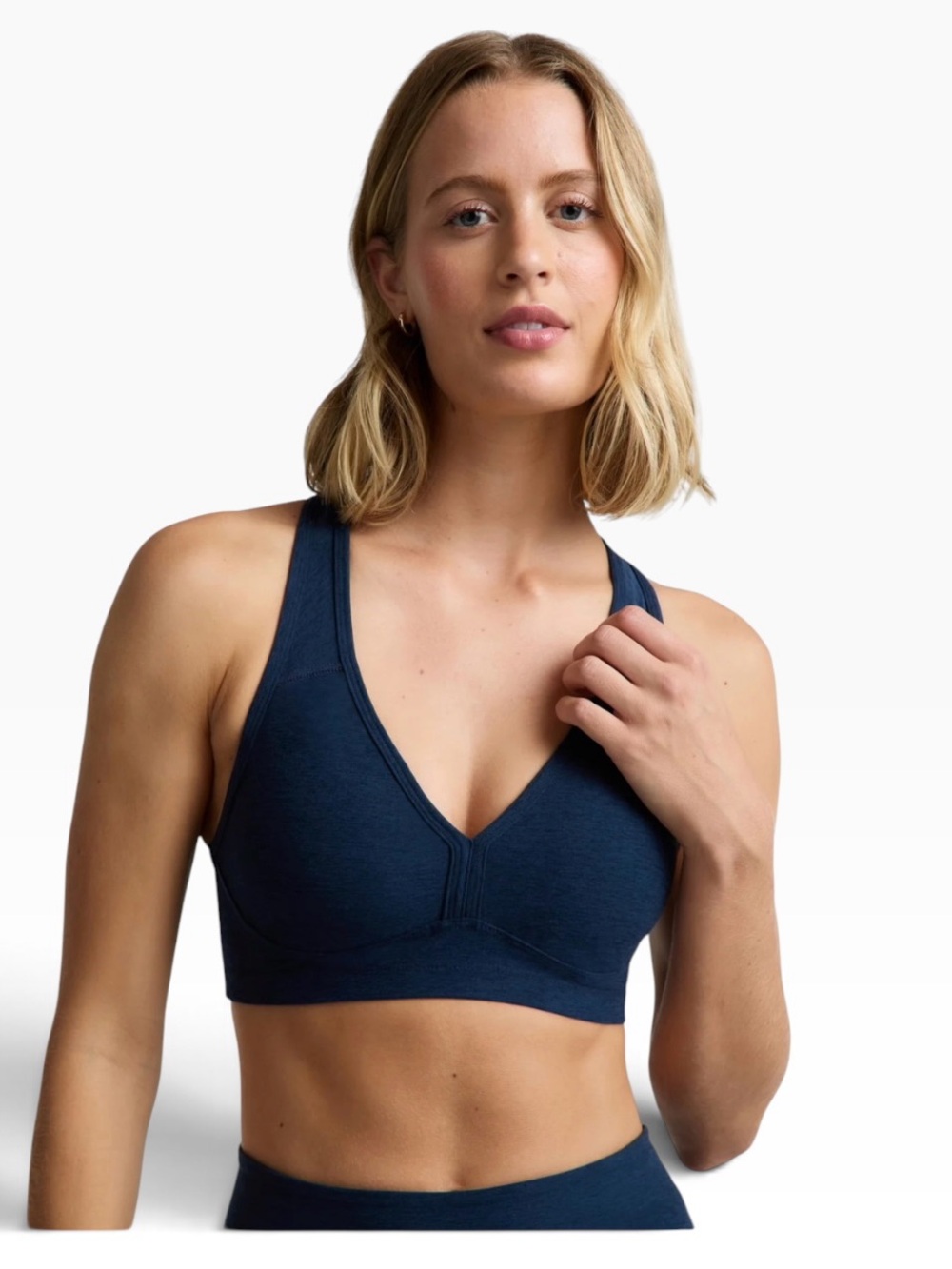 BEYOND YOGA Spacedye Lift Your Spirits Sports Bra in Nocturnal Navy Size Medium